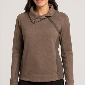 Prana Women's Taupe Cowl Neck Sweater